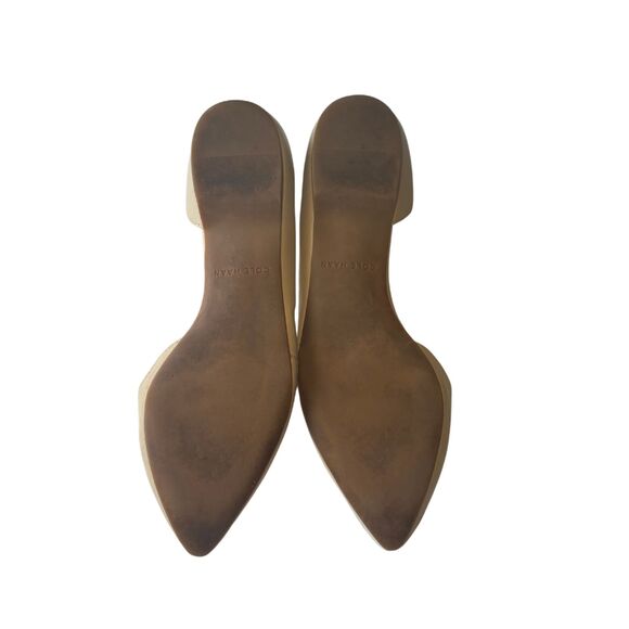 Cole Haan Nude Suede D’Orsay Flats | Pointed Toe Ballet Shoes - Picture 6 of 6